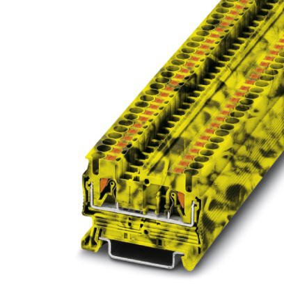 Phoenix Contact Feed-Through Terminal Block; PT 2.5-FE ; 20A; 600V; 1-Level; #26 - #12; Push-In Connection; Black-Yellow